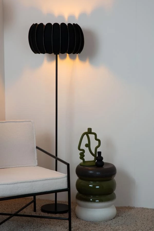 Lucide SPENCER - Floor lamp - Ø 40 cm - 1xE27 - Black - ambiance 1